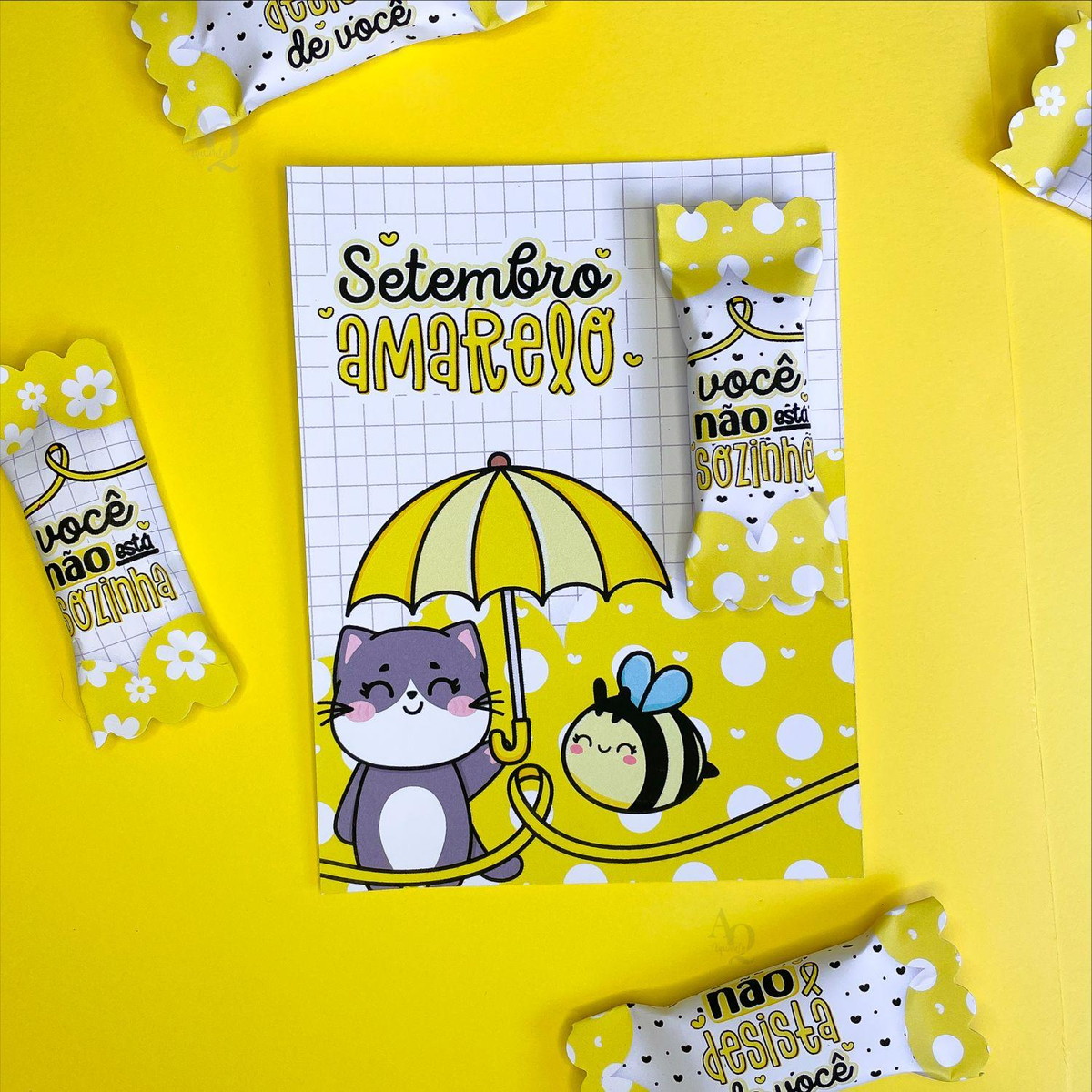 Arquivo Corte Kit Card Para Balinhas Setembro Amarelo #15293