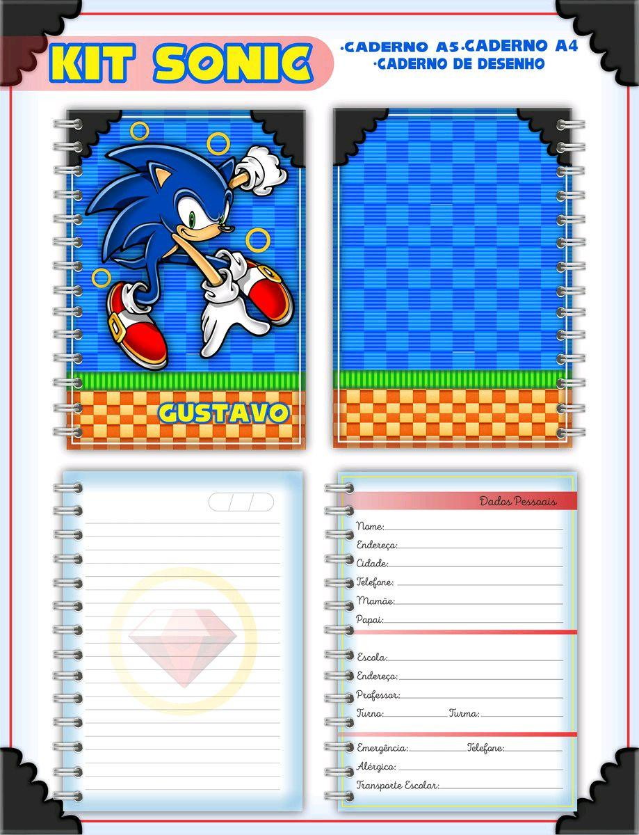 ARQUIVO DE CORTE ETIQUETA ESCOLAR SONIC (#2597) - Imagem 2
