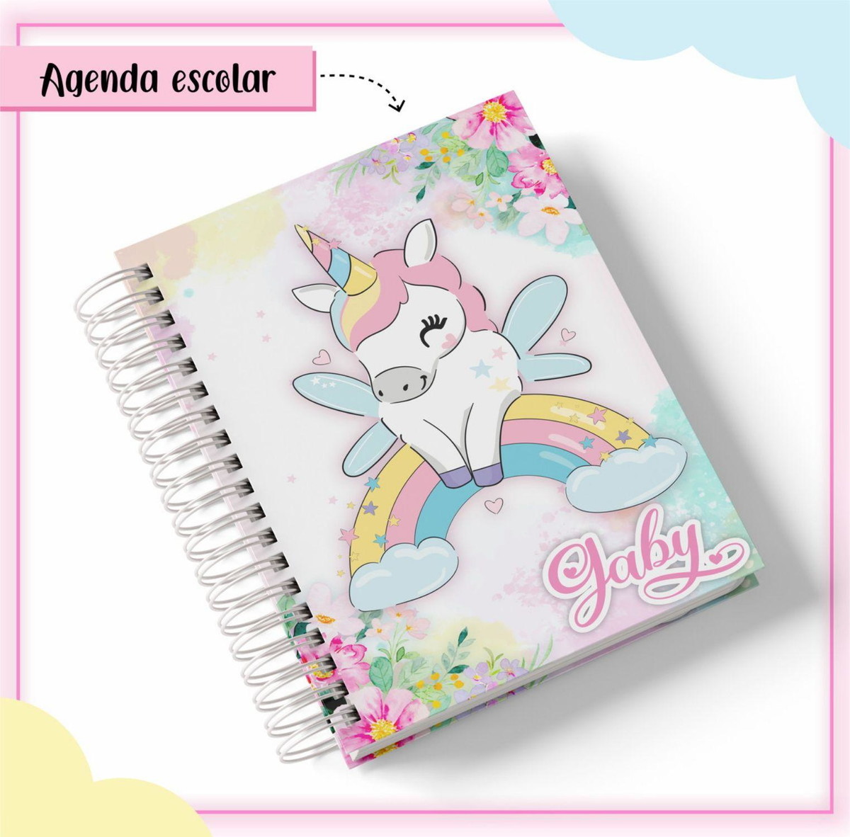 Arquivo de Corte Etiqueta Escolar Unicornio #2811 Studio pdf - Imagem 3