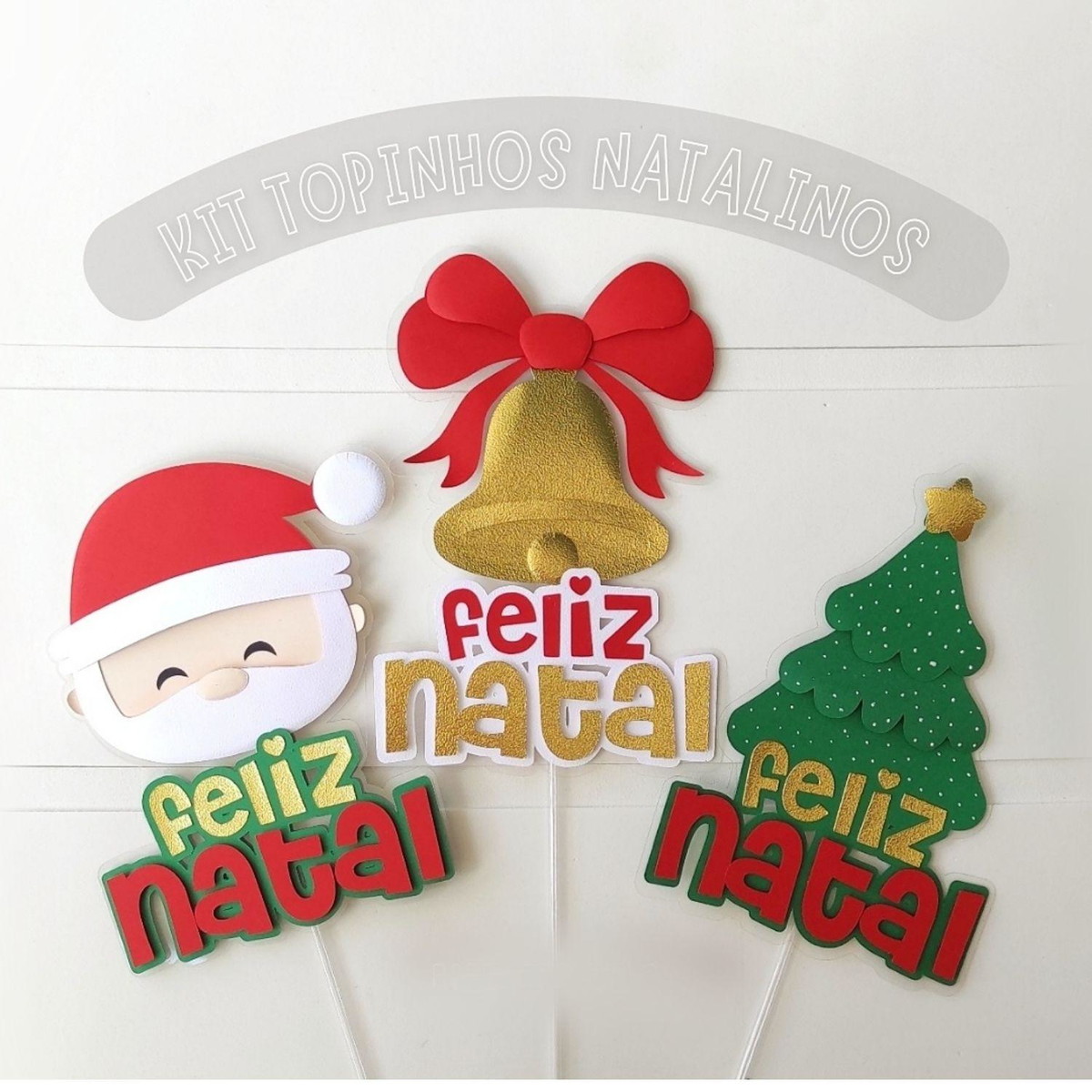 Arquivo de Corte Kit 3 Topos de Bolo de Natal #16590