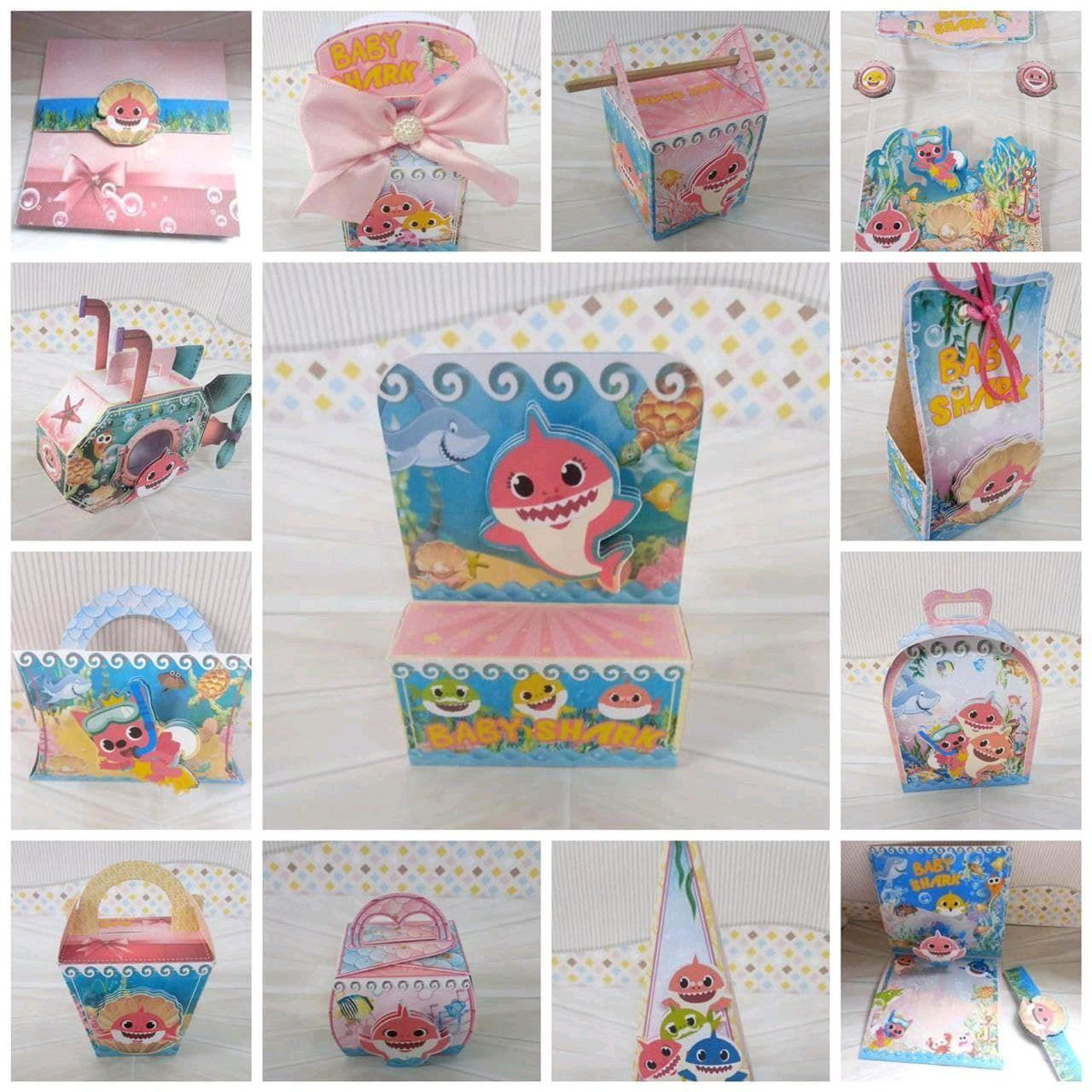 Arquivo de Corte Kit Baby Shark Menina #7062 pdf e Studio