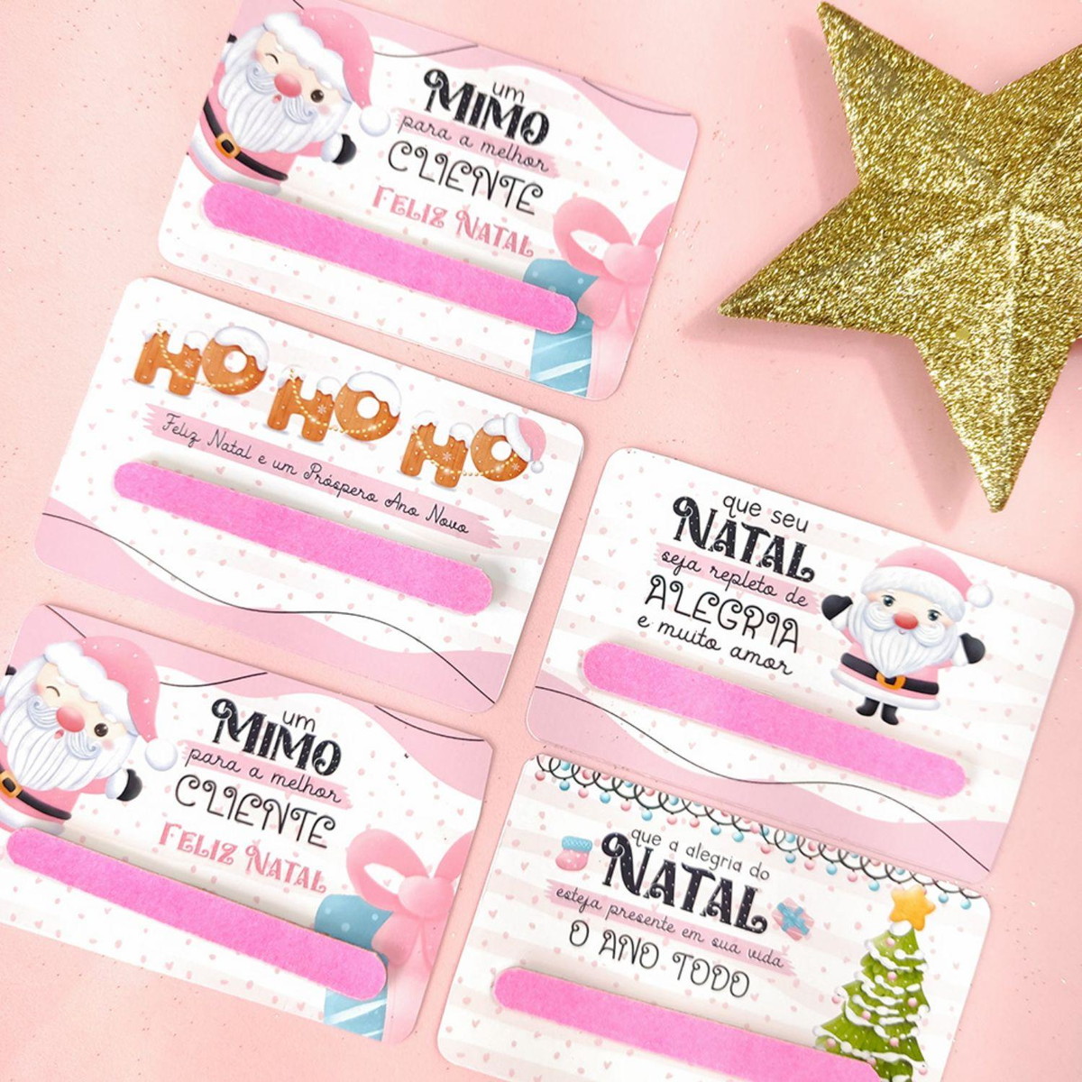 Arquivo de Corte Kit Natal Rosa Card Lixa de Unha #16564 - Imagem 4