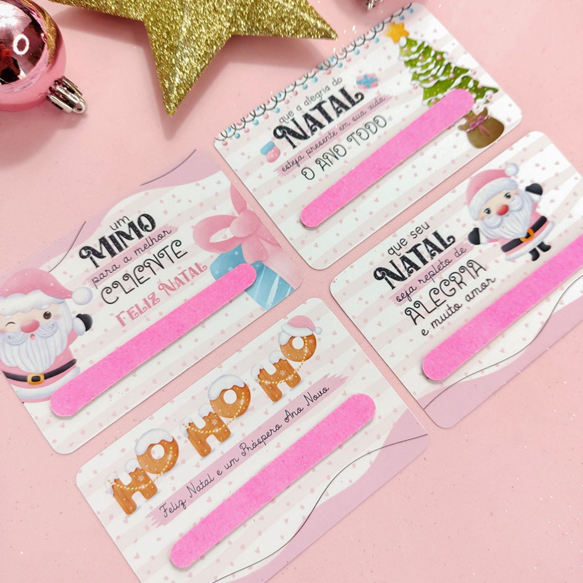 Arquivo de Corte Kit Natal Rosa Card Lixa de Unha #16564 - Imagem 3