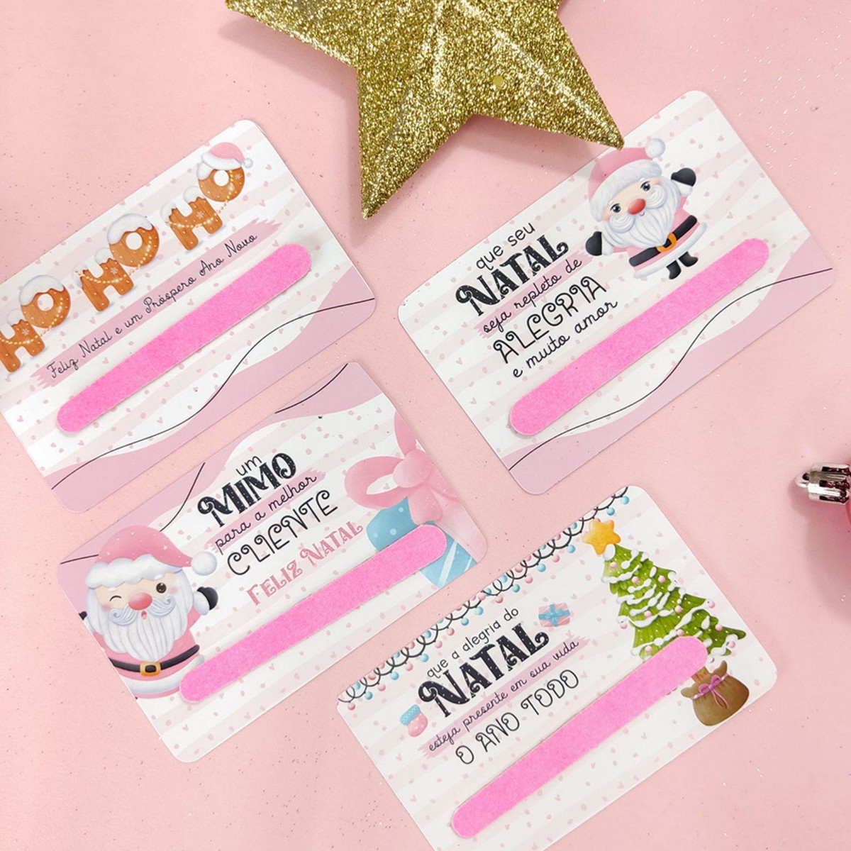 Arquivo de Corte Kit Natal Rosa Card Lixa de Unha #16564 - Imagem 2