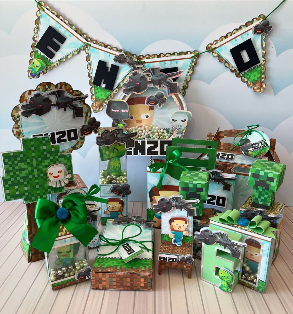 Arquivo de Corte Minecraft Kit Festa - Imagem 2