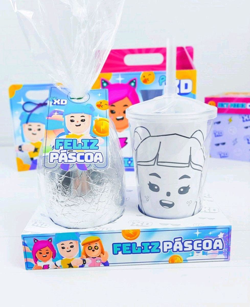ARQUIVO DE CORTE PASCOA CAIXA OVO E COPO PK XD MENINA #3426 - Imagem 2