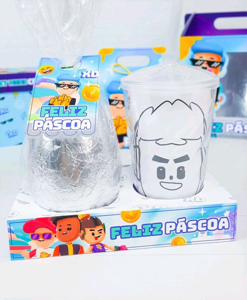 ARQUIVO DE CORTE PASCOA CAIXA OVO E COPO PK XD MENINO #3428
