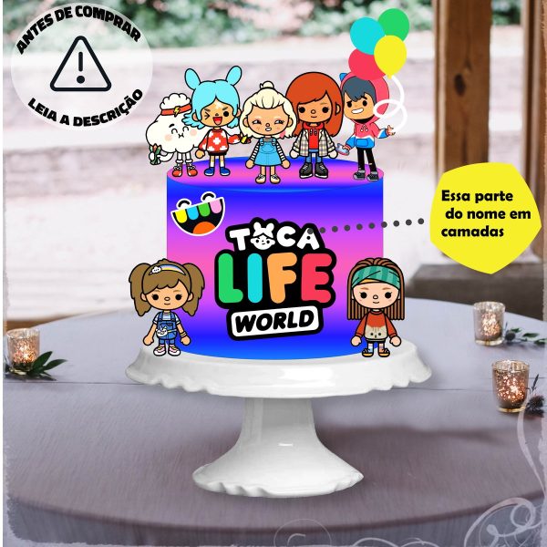 Arquivo de corte topo bolo Toca life world