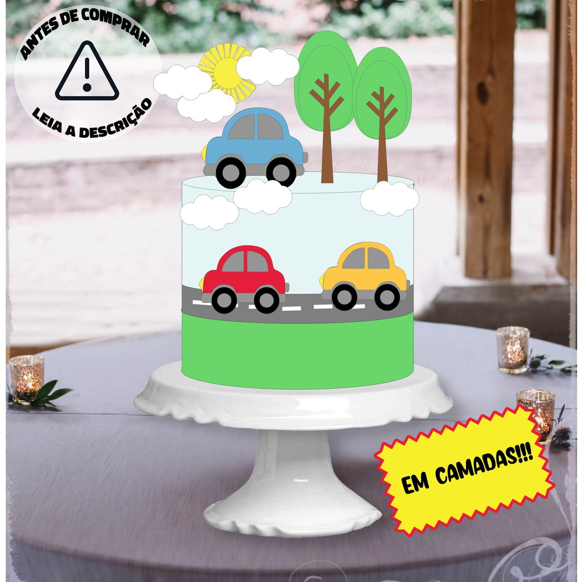Arquivo De Corte Topo Carrinhos Camadas