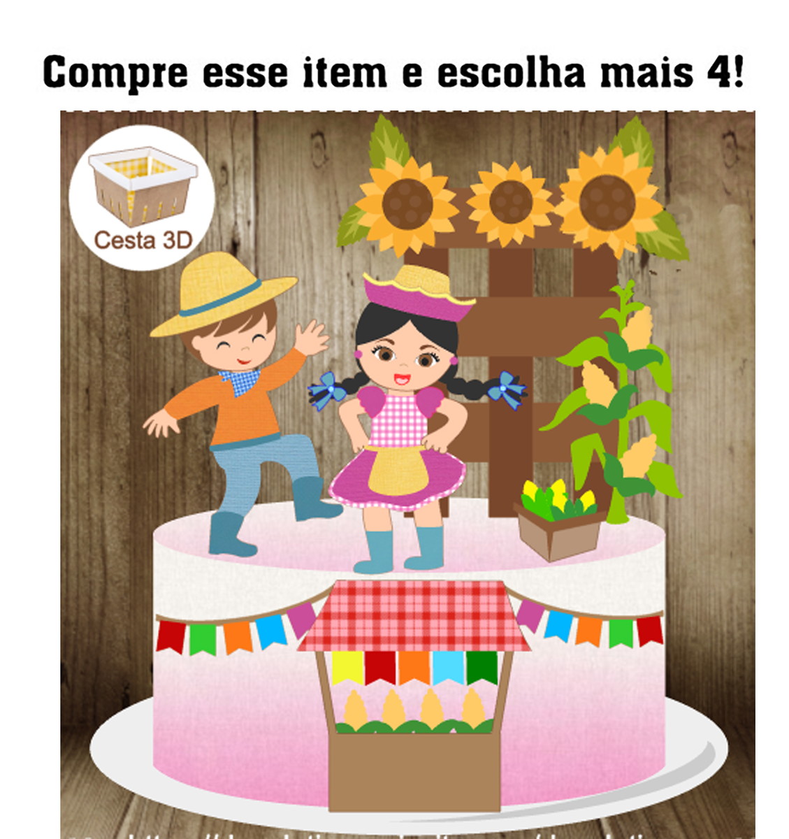 KIT C/ 5: ARQUIVO DE CORTE TOPO ARRAIÁ CASAL CAIPIRA 014