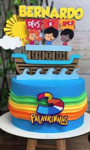 Arquivo de Corte Topo de Bolo 3 Palavrinhas #15784