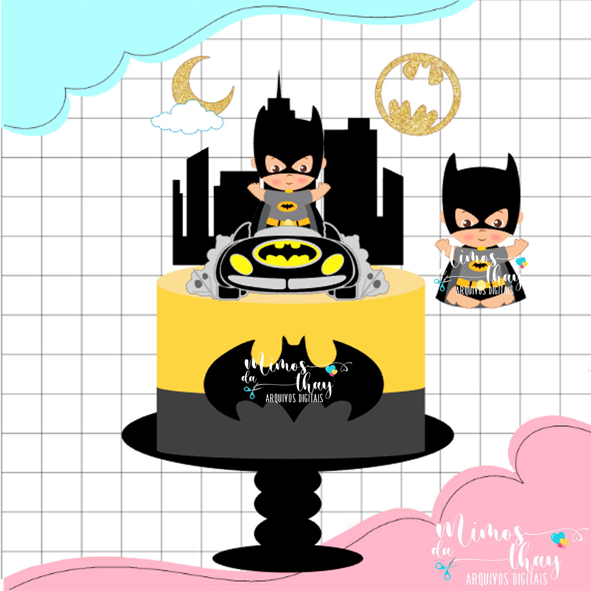 Arquivo de Corte Topo de Bolo Batman Baby 001