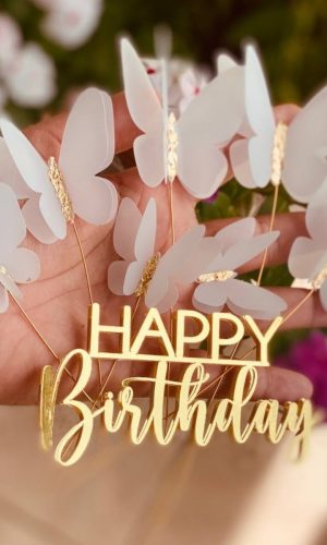 Arquivo de Corte Topo de Bolo Borboletas Happy Birthday 011