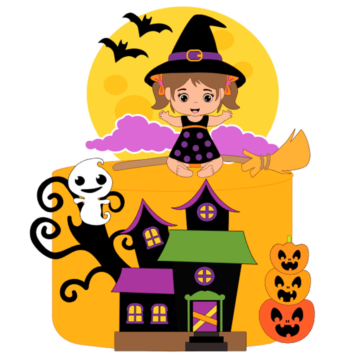 Arquivo de Corte: Topo de Bolo Bruxinha Halloween 012