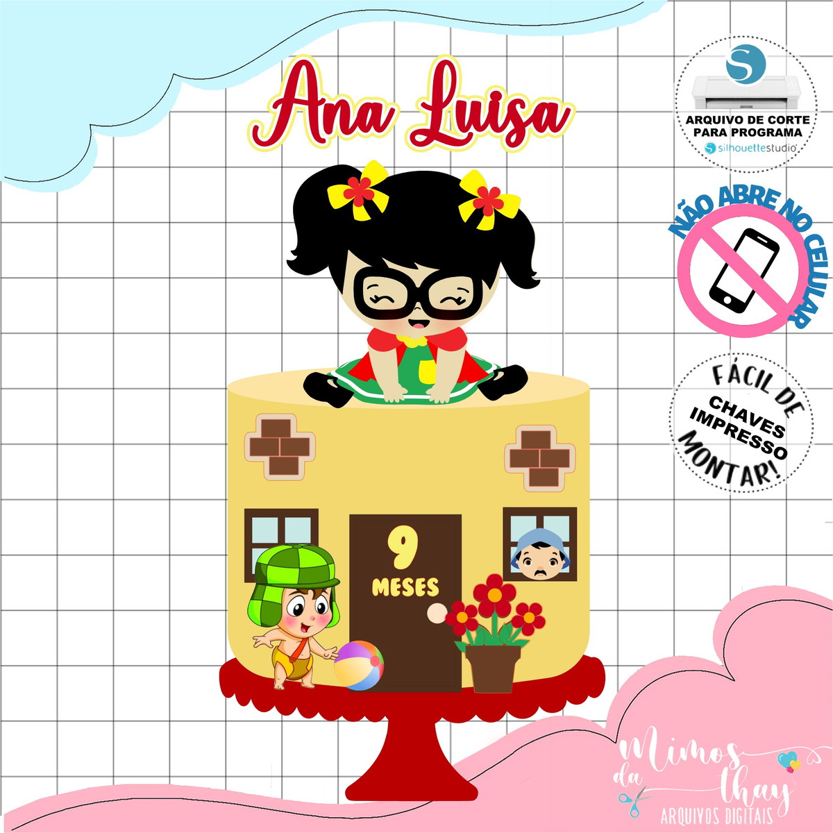 Arquivo de Corte: Topo de Bolo Chiquinha Cute Chaves 008 - Imagem 2