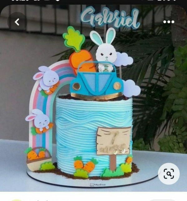 Arquivo Topo de Bolo da Páscoa Fusca e Arco Iris #17221