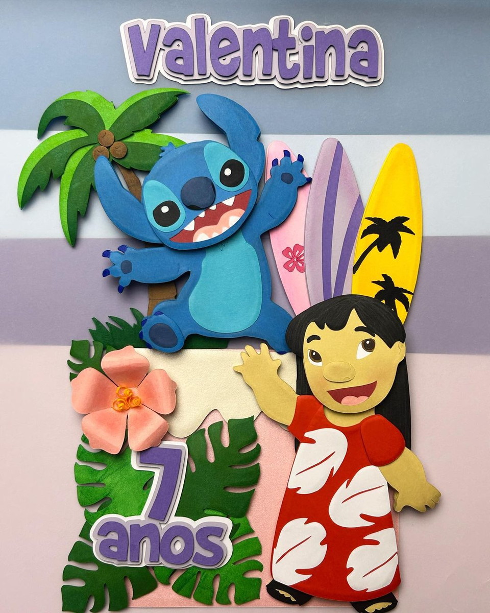 Arquivo de Corte: Topo de Bolo em Camadas Lilo e Stitch 006