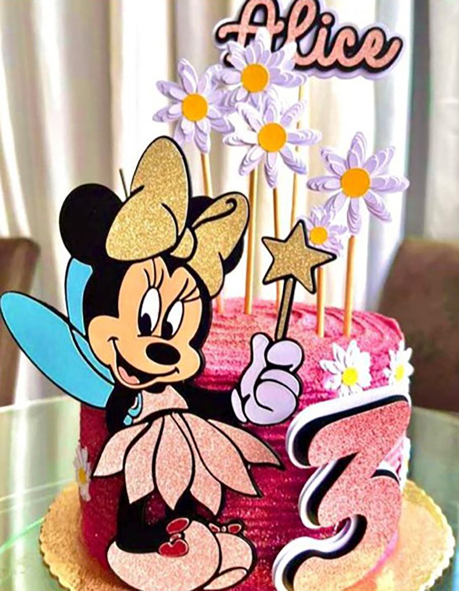 Arquivo de Corte: Topo de Bolo em Camadas Minnie Fada 030