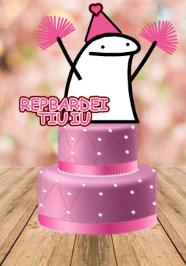Arquivo de Corte Topo de Bolo Flork Aniversário #15673