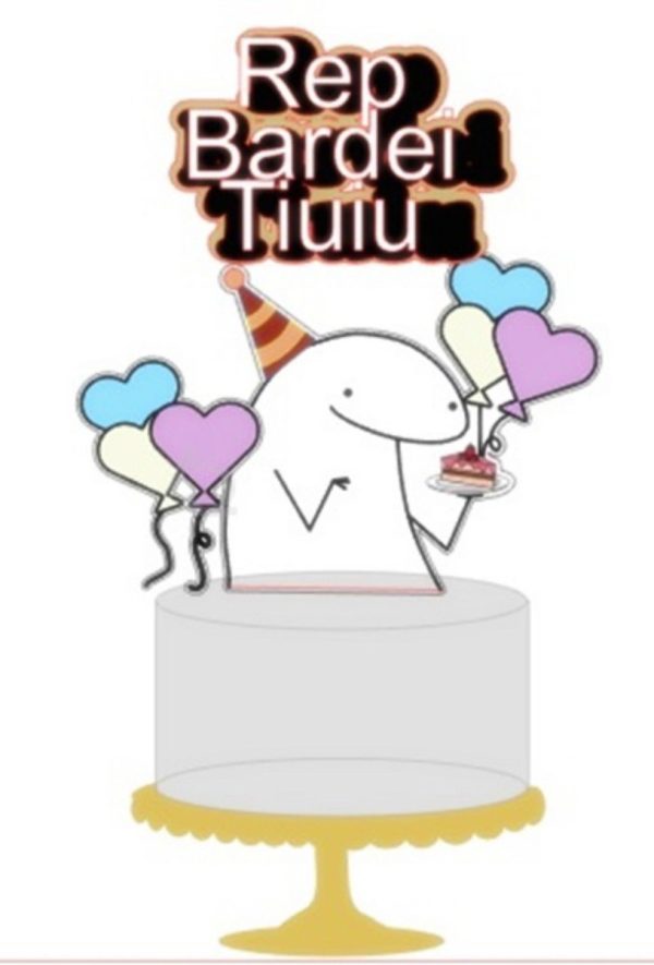 Arquivo de Corte Topo de Bolo Flork Aniversário #15681