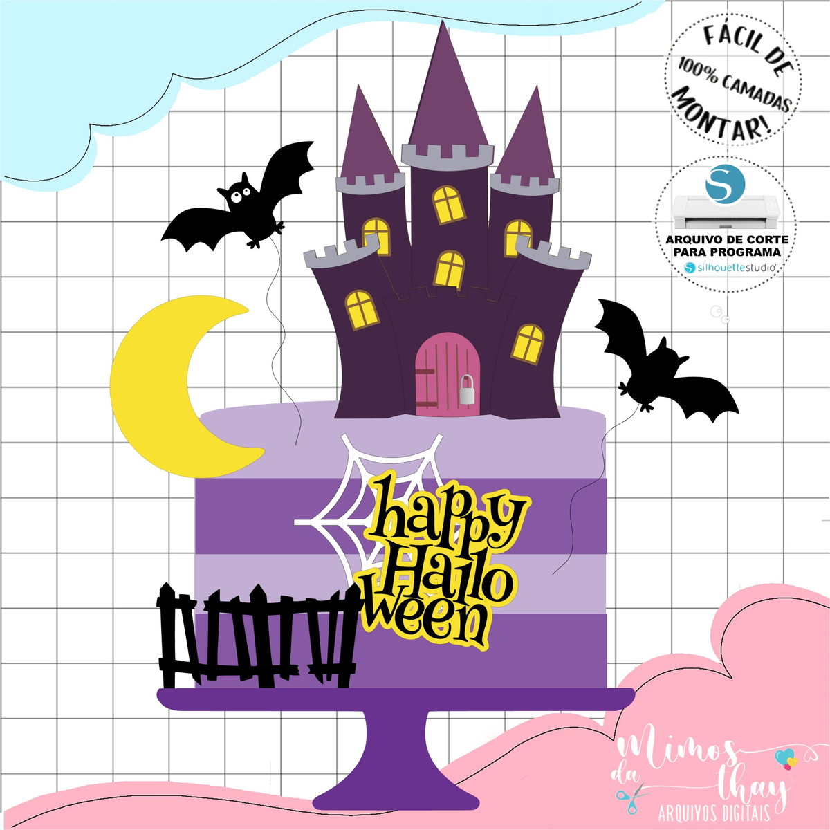 Arquivo de Corte: Topo de Bolo Halloween 050