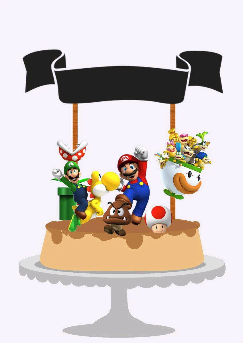 ARQUIVO DE CORTE TOPO DE BOLO MARIO BROS (#1560)