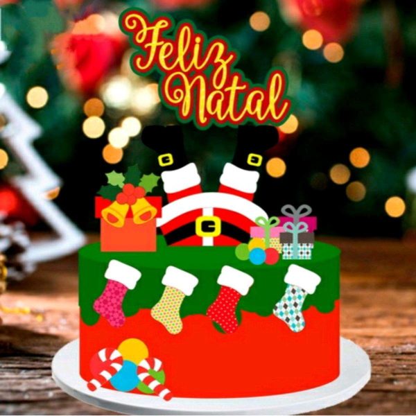 ARQUIVO DE CORTE TOPO DE BOLO NATAL - CAMADAS #2241 STUDIO