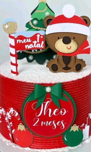 Arquivo de Corte Topo de Bolo Natal - Camadas #2257 Studio