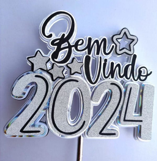 Arquivo de Corte Topo de Bolo Reveillon Ano Novo 2024 #16814