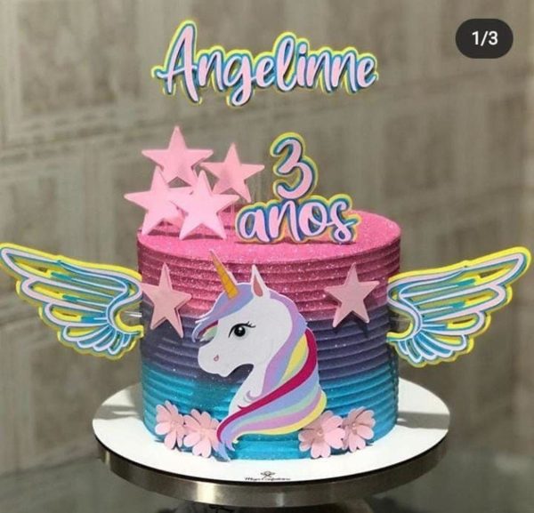 Arquivo De Corte Topo De Bolo Unicornio #15253