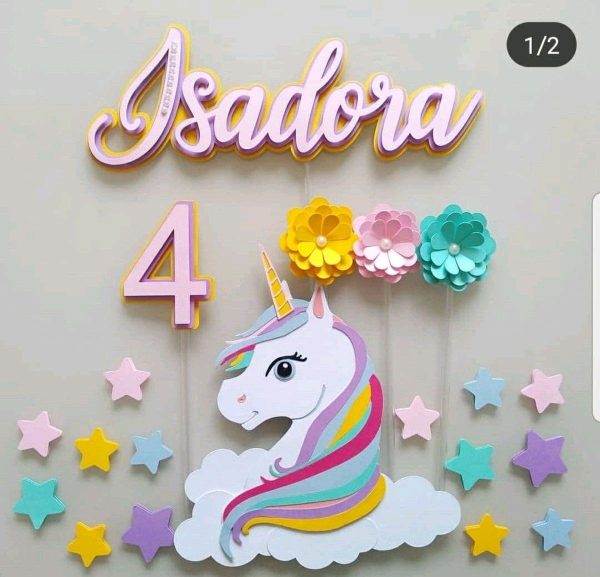 ARQUIVO DE CORTE TOPO DE BOLO UNICORNIO CAMADAS #2662
