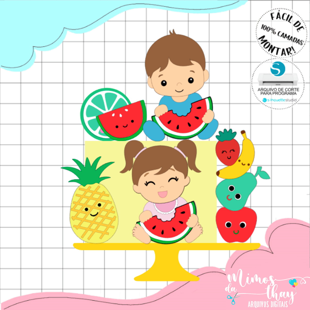 Arquivo de Corte: Topo Feirinha Bebês Frutinhas 019