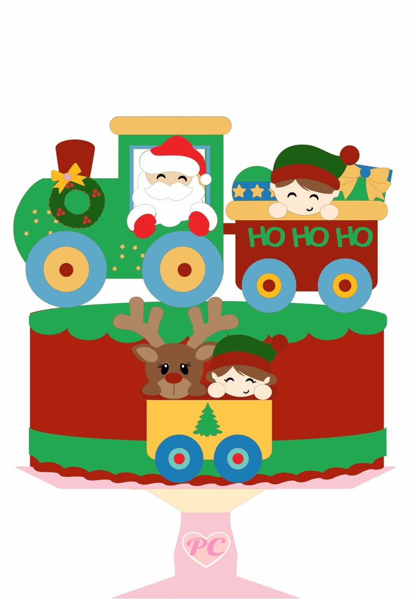 Arquivo de Corte: Topo Papai Noel no Trem 079