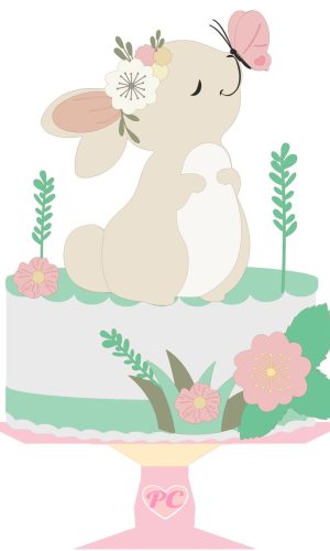 KIT C/ 5 ARQUIVO DE CORTE: COELHINHA COM FLOR PÁSCOA 011