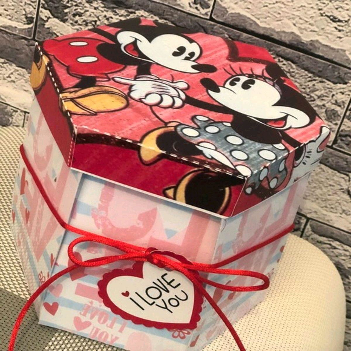 ARQUIVO DIA DOS NAMORADOS CAIXA EXPLOSAO MICKEY MINNIE #5700 - Imagem 2
