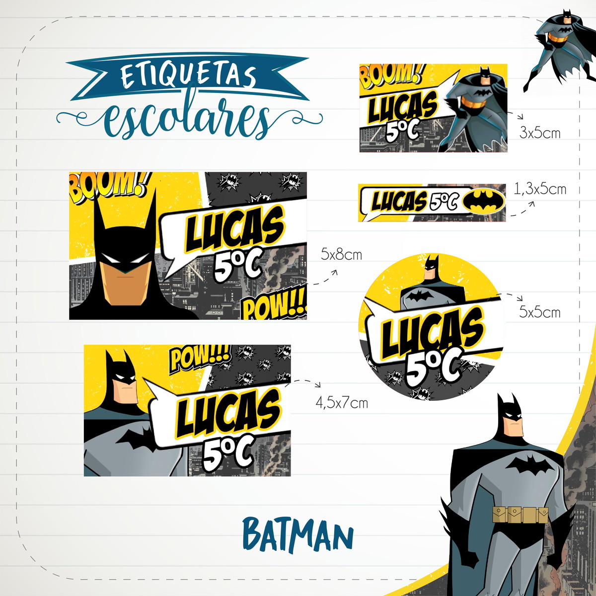 Arquivo Digital Etiqueta Escolar Batman