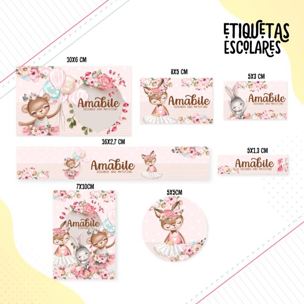 Arquivo Digital Etiqueta Escolar Bichinhos