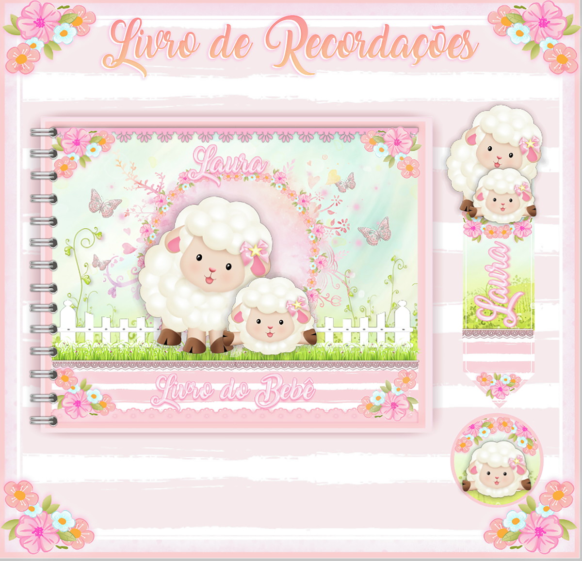 Arquivo Digital Livro do Bebê Ovelhinha rosa