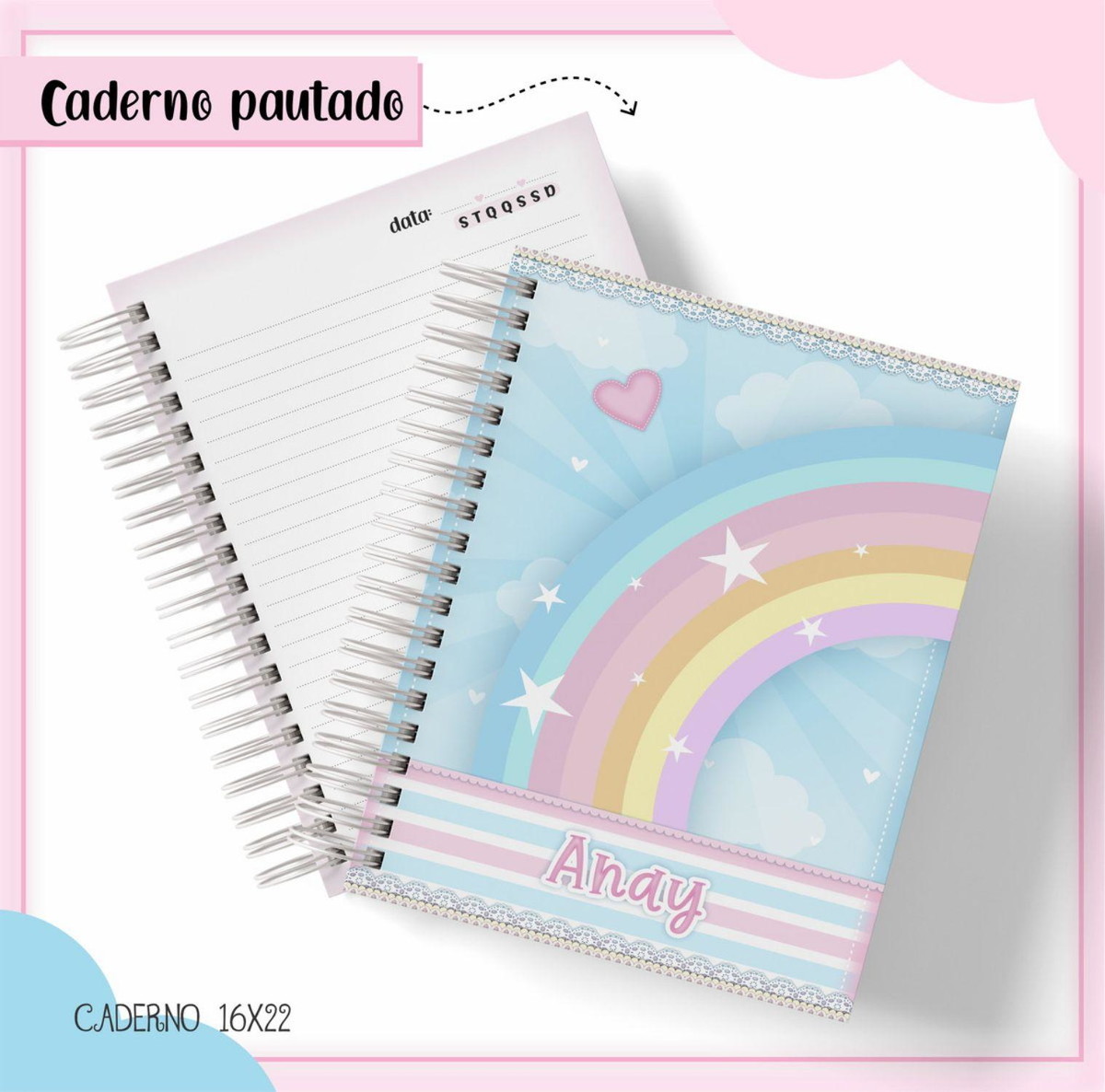 ARQUIVO ETIQUETA ESCOLAR CHUVA DE AMOR #2825 STUDIO E PDF - Imagem 2