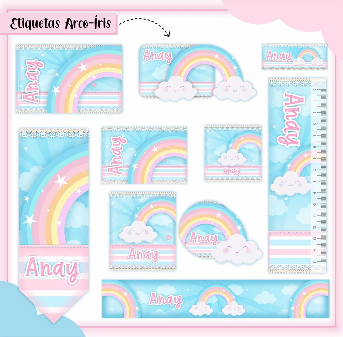 ARQUIVO ETIQUETA ESCOLAR CHUVA DE AMOR #2825 STUDIO E PDF