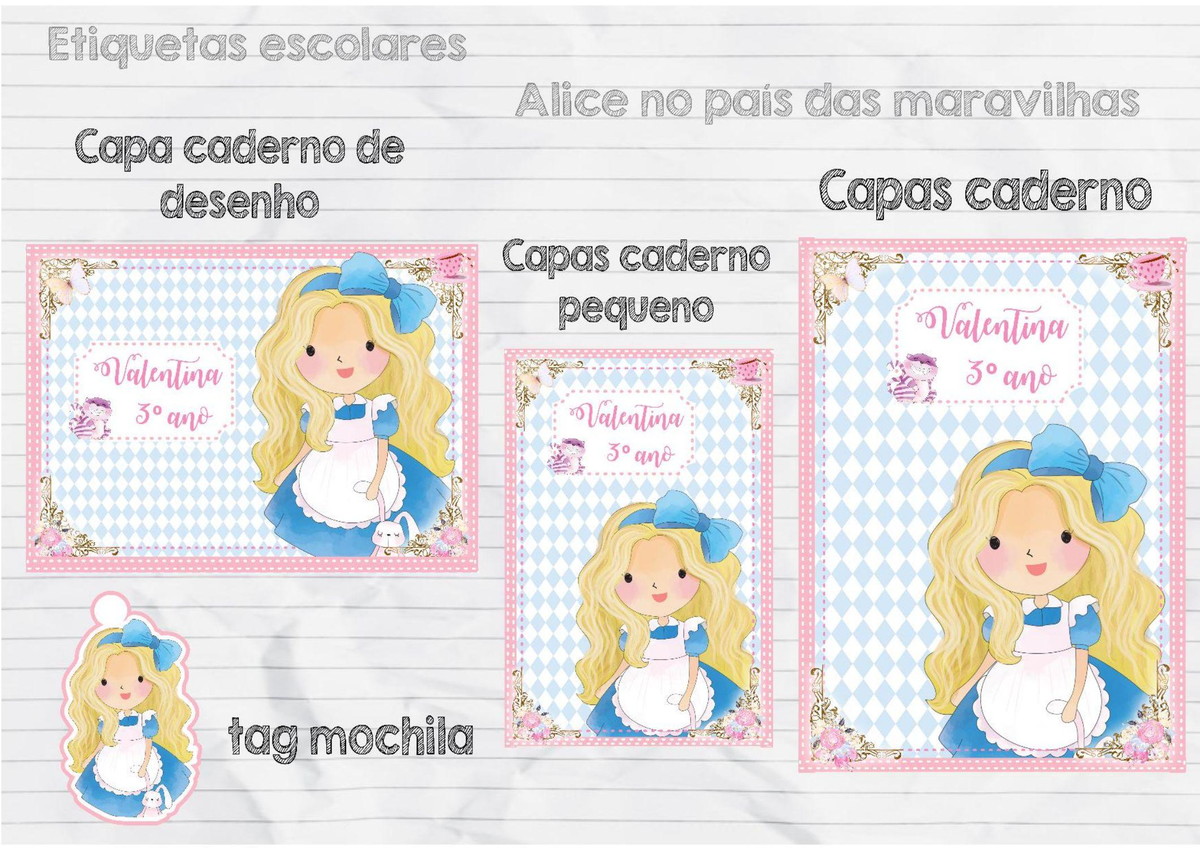 Arquivo Kit Encardenação Alice no País das Maravilhas #15726