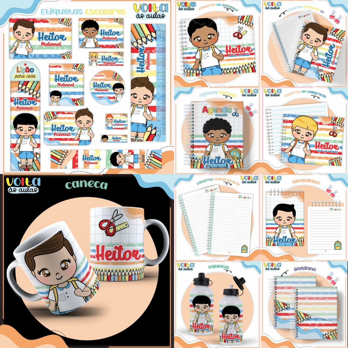 Arquivo Kit Escolar Completo Tema Aluninho #16867