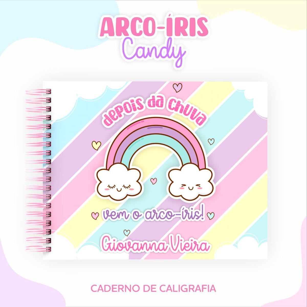 Arquivo Kit Etiquetas Escolares Arco-íris Candy #11331 - Imagem 5