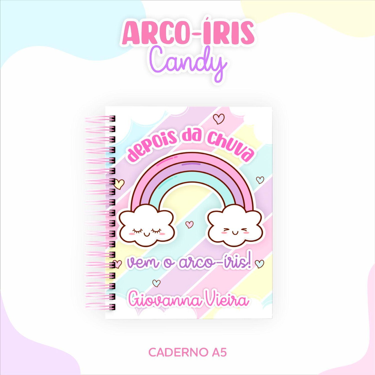 Arquivo Kit Etiquetas Escolares Arco-íris Candy #11331 - Imagem 4
