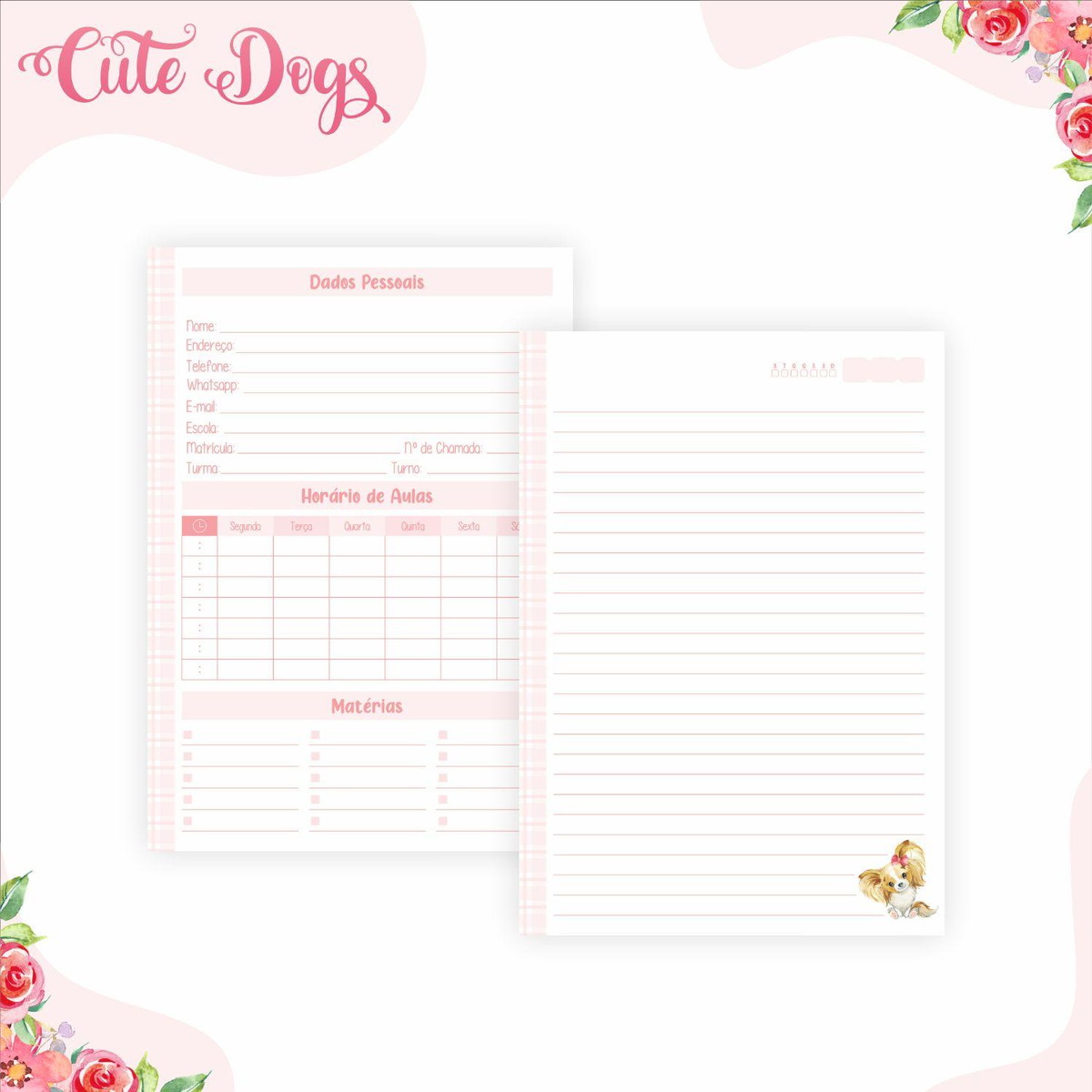 ARQUIVO KIT ETIQUETAS ESCOLARES CUTE DOG #11320 - Imagem 5