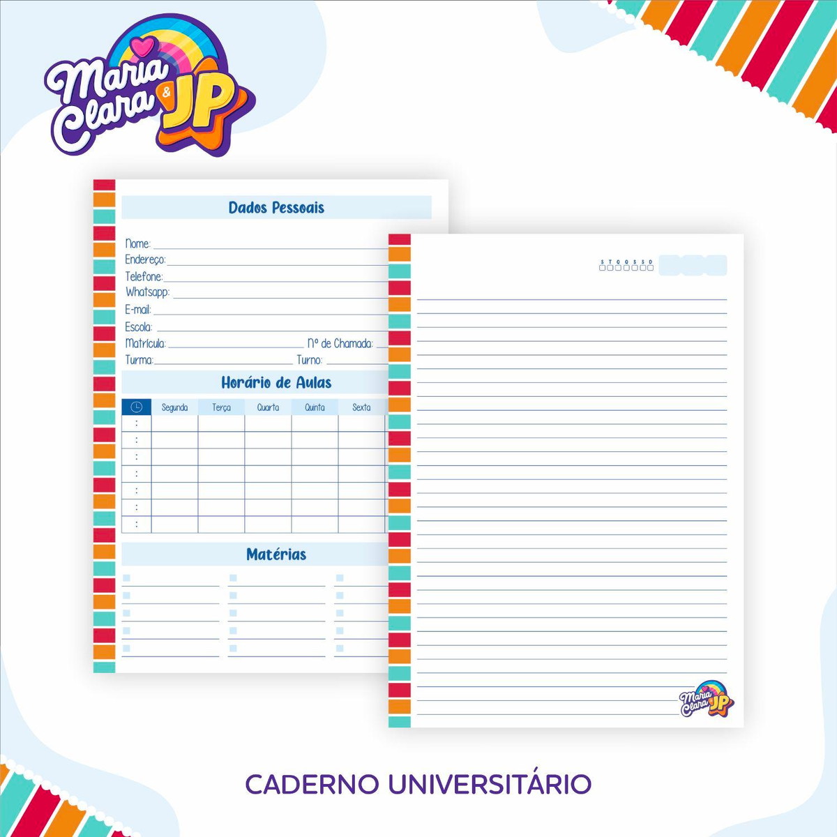 Arquivo Kit Etiquetas Escolares Maria Clara e Jp #11329 - Imagem 3