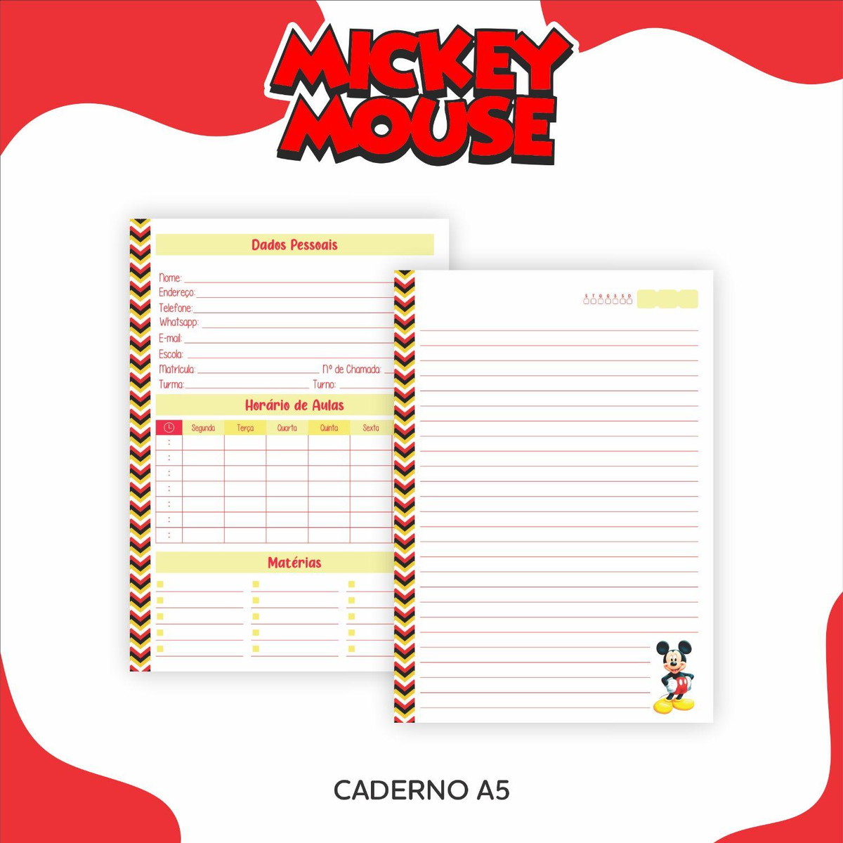 Arquivo Kit Etiquetas Escolares Mickey #11342 - Imagem 2