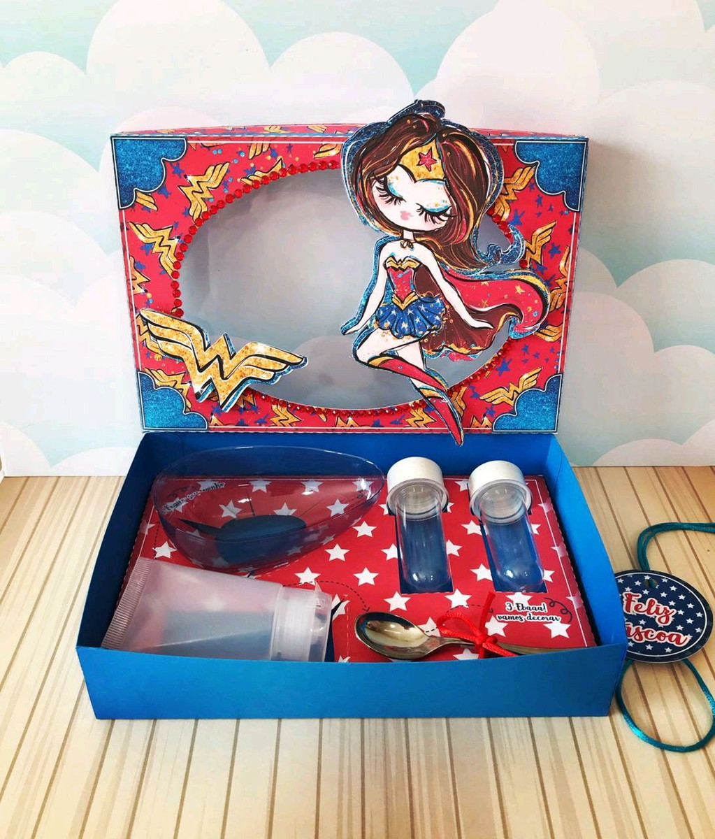 ARQUIVO PASCOA CAIXA MINI CONFEITEIRO MULHER MARAVILHA #4555