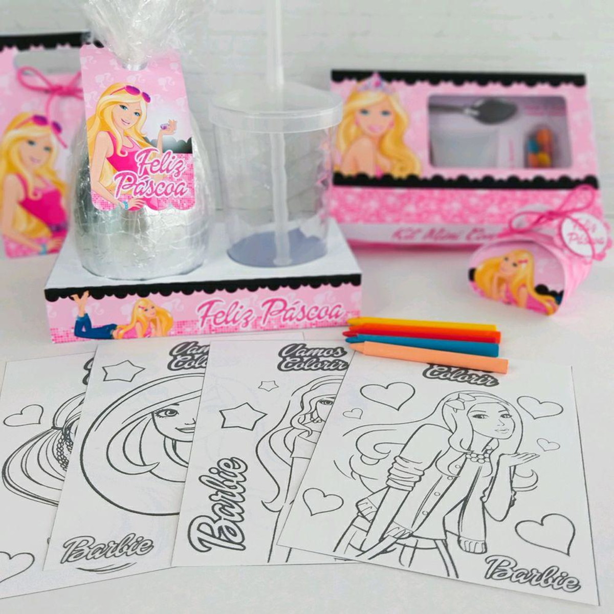 ARQUIVO PASCOA CAIXA OVO E COPO BARBIE #4109 - Imagem 3