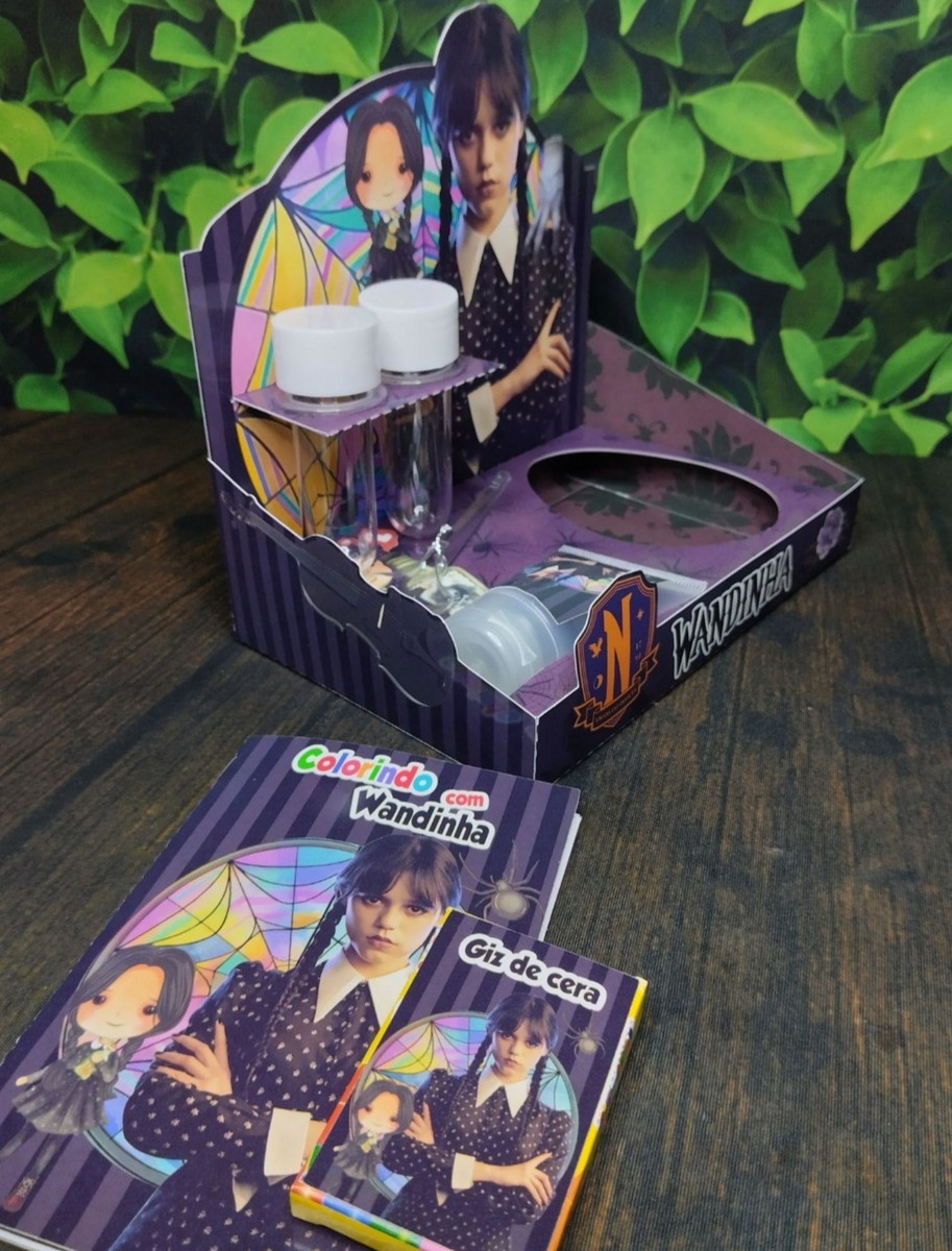 Arquivo Pascoa Cesta Confeiteiro + Colorir Wandinha #14772 - Imagem 3